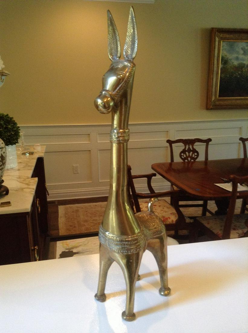 Solid Brass Alpaca Statue 18.5" (1 of 1)