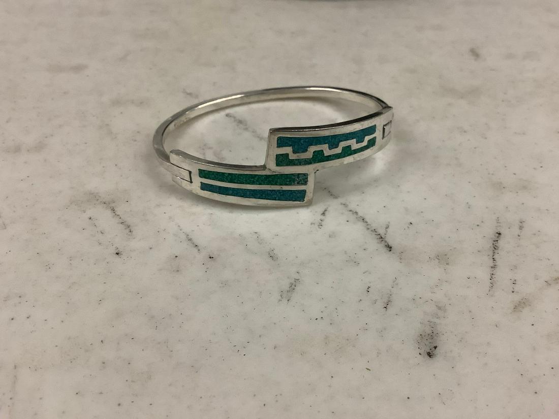 Alpaca silver turquoise Cuff Bracelet (1 of 1)