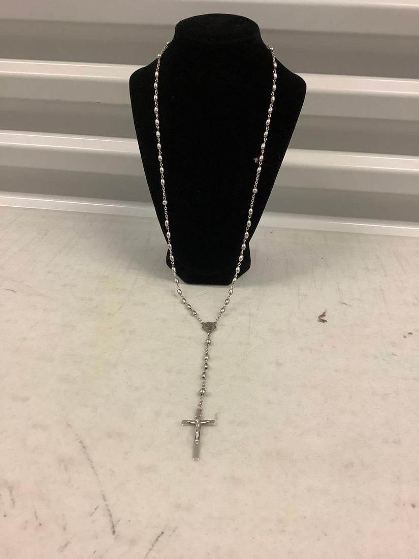 vintage sterling rosary beads with sterling crucifix (1 of 1)
