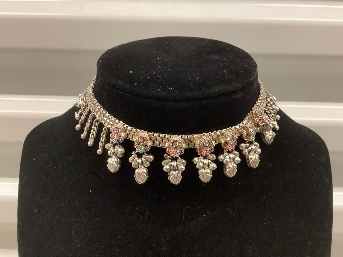 jeweled indian silver anklet (1 of 1)