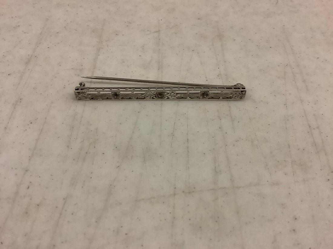 Victorian jeweled sterling bar pin (1 of 1)