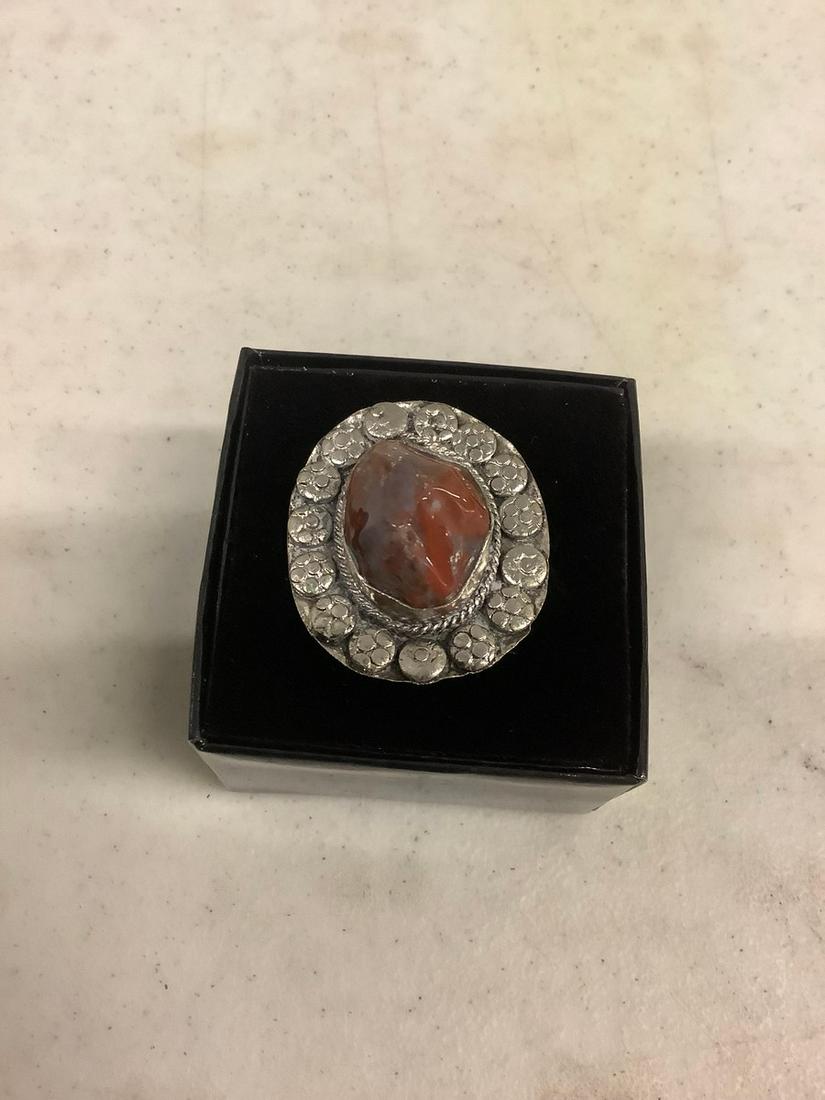 silver large stone ring (1 of 1)