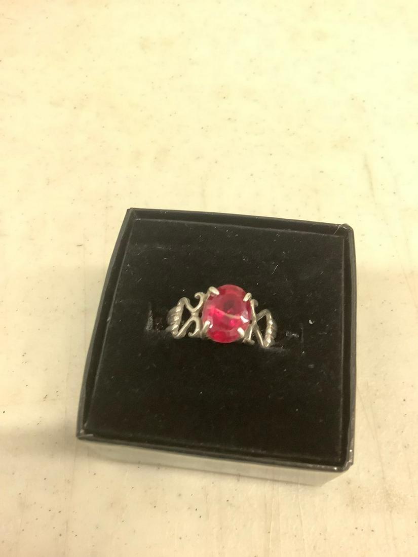 sterling and ruby ring: sterling and ruby ring