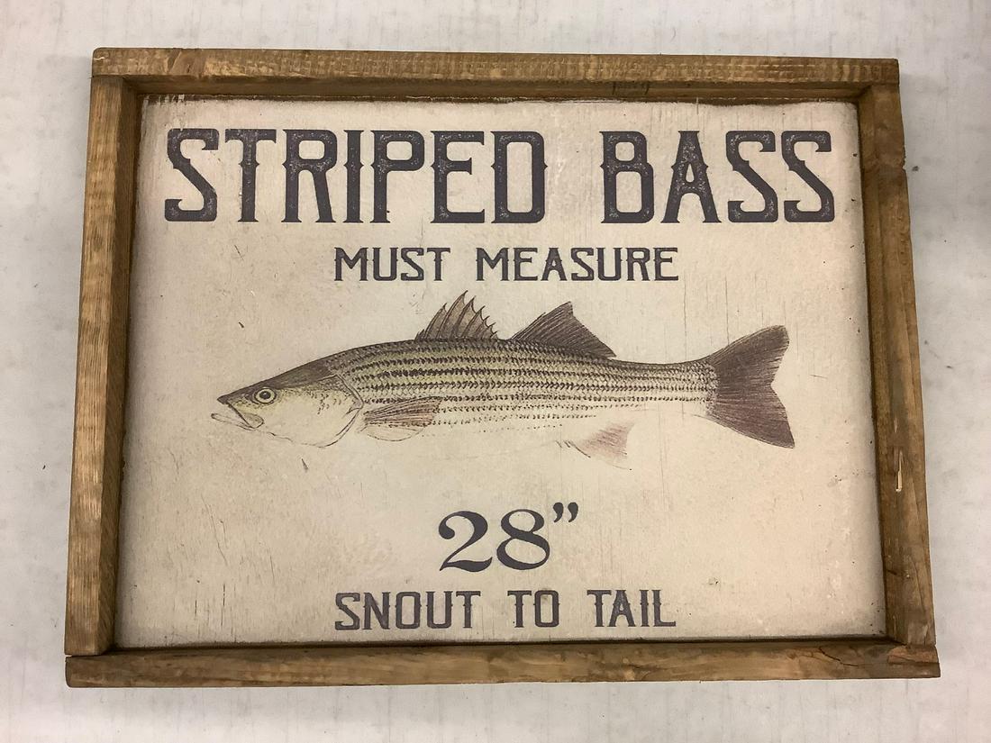 striped bass wood sign 17x13.5: striped bass wood sign 17x13.5