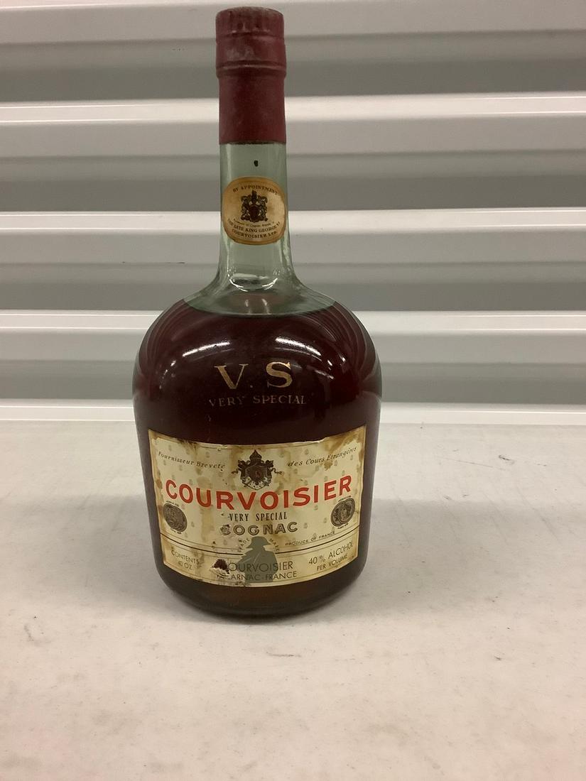 Courvoisier Very Special Cognac: Any contents in bottle is Free; You are bidding on the bottle & unbroken tax stamp