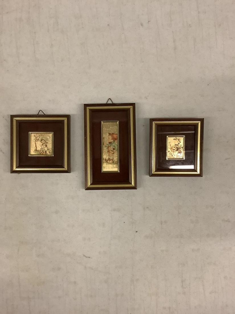 Three Pictures with 22K Gold Foil: Biggest is 5 x 3