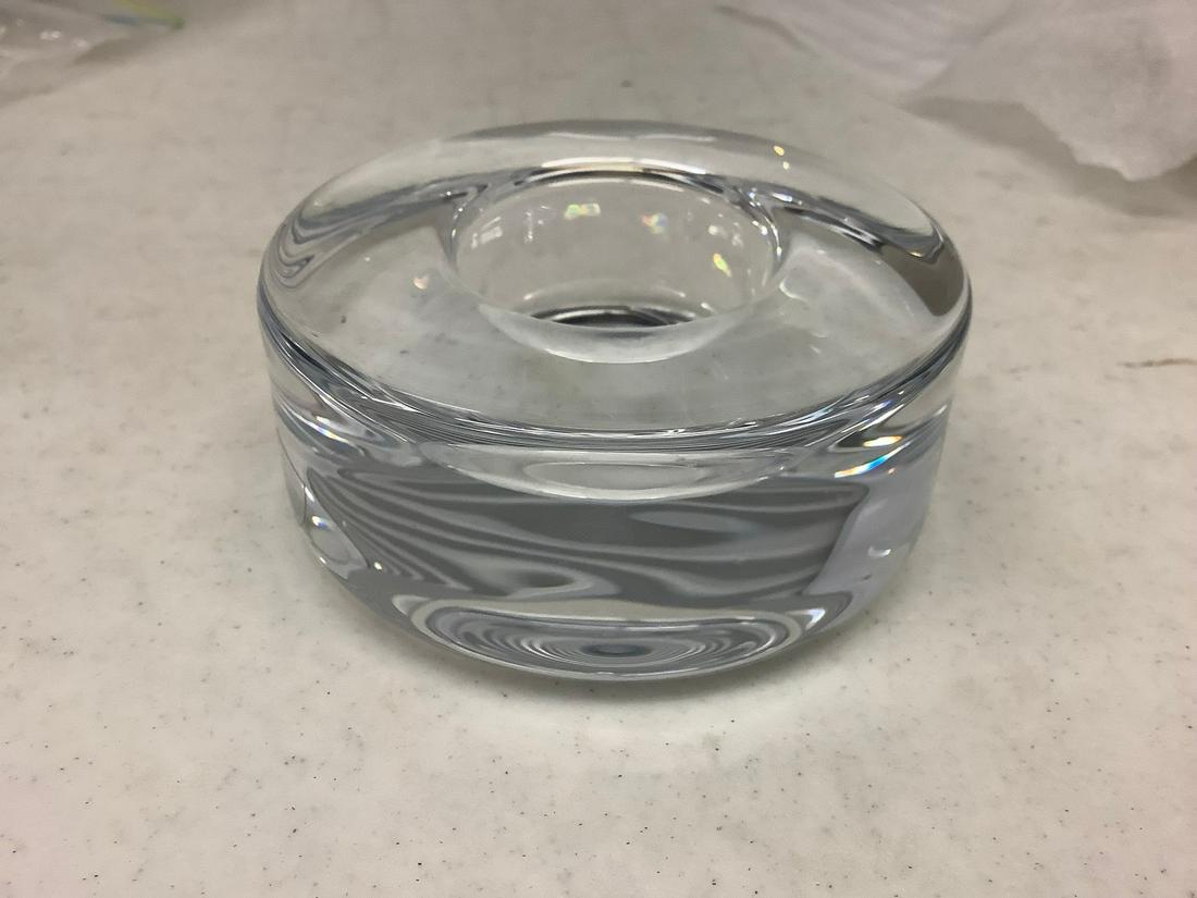 Signed "Orrefors" Crystal Candle Holder (1 of 1)