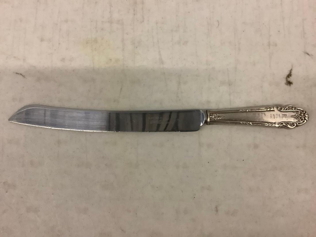 Sheffield knife w/sterling handle engraved in hebrew (1 of 1)