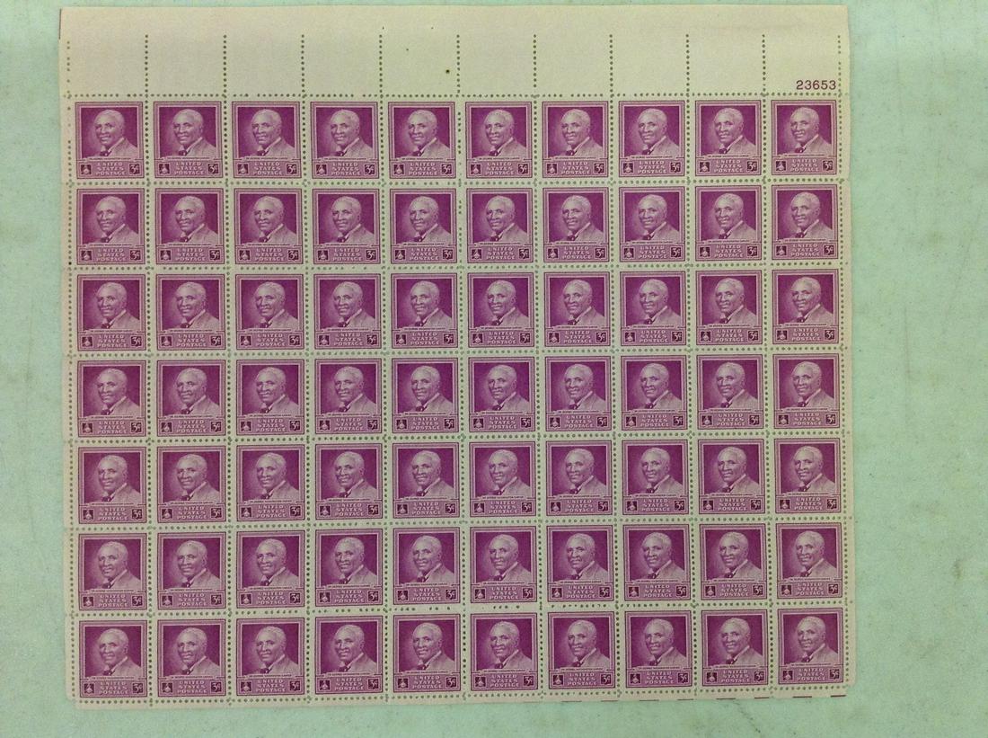George Washington Carver 3 cent stamp sheet (1 of 1)