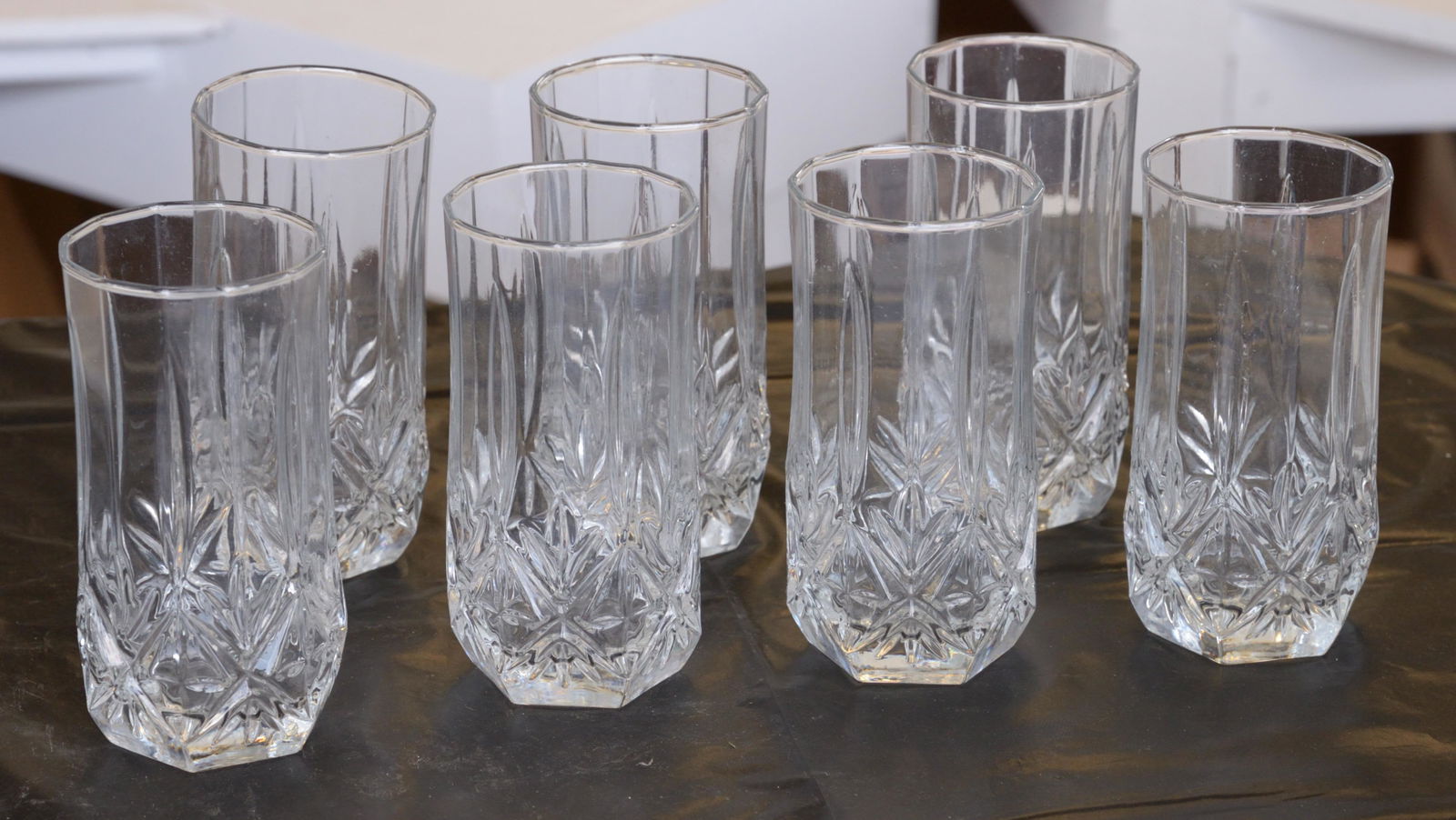 Set of 7 cut glass glasses (1 of 1)