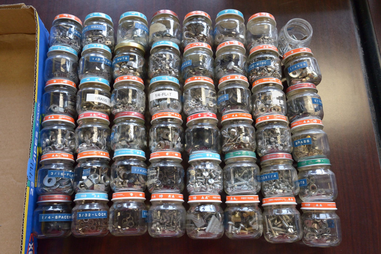 Nuts, bolts, washers, etc, in jars (1 of 1)