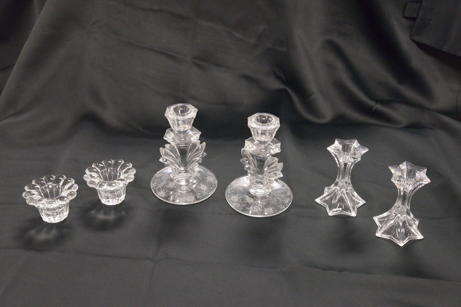 3 pairs of candle holders, cut glass and crystal (1 of 1)