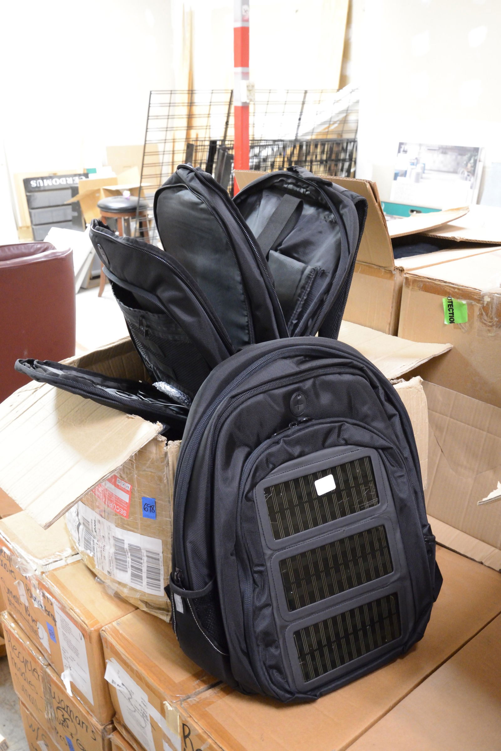 4 Black Solar Backpacks (1 of 1)