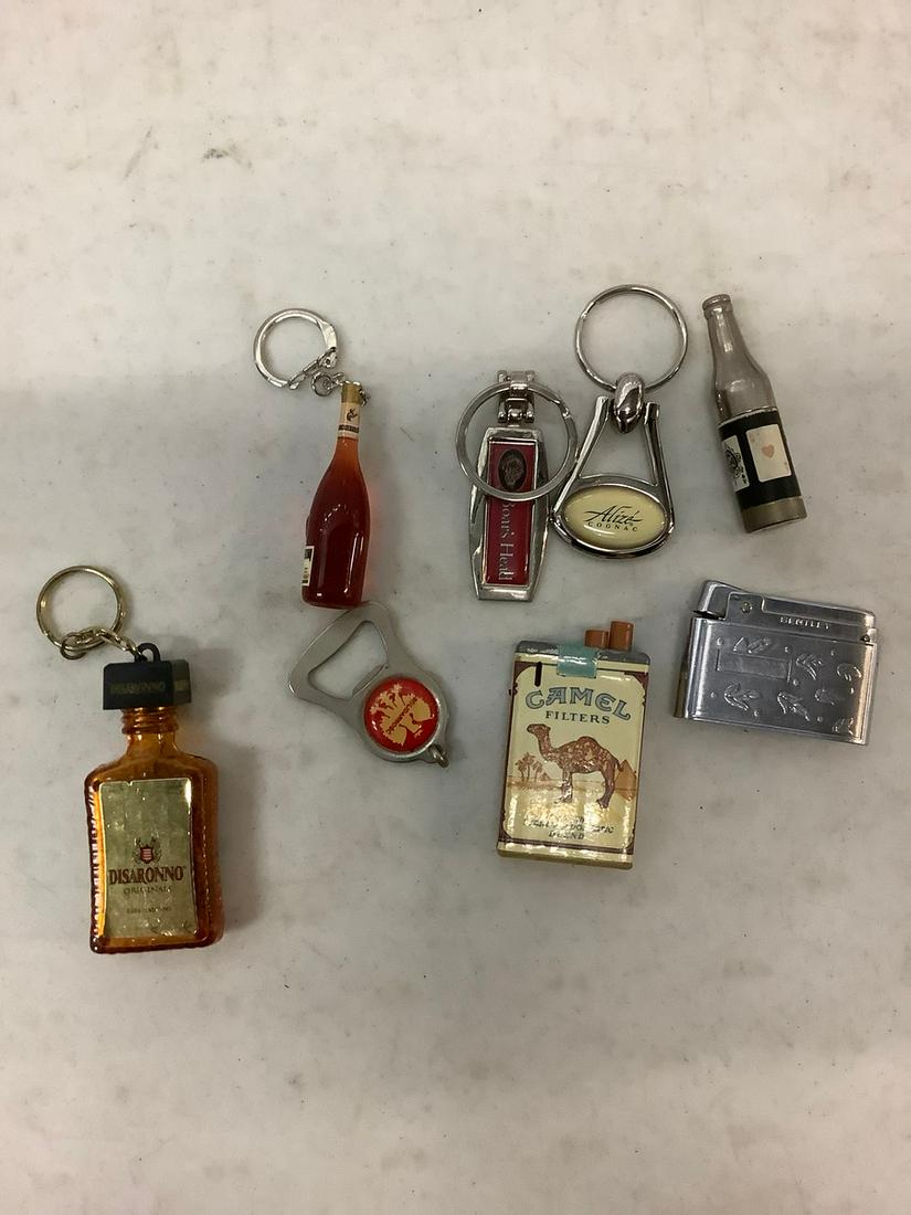 lot of vintage key chains and lighters (1 of 1)