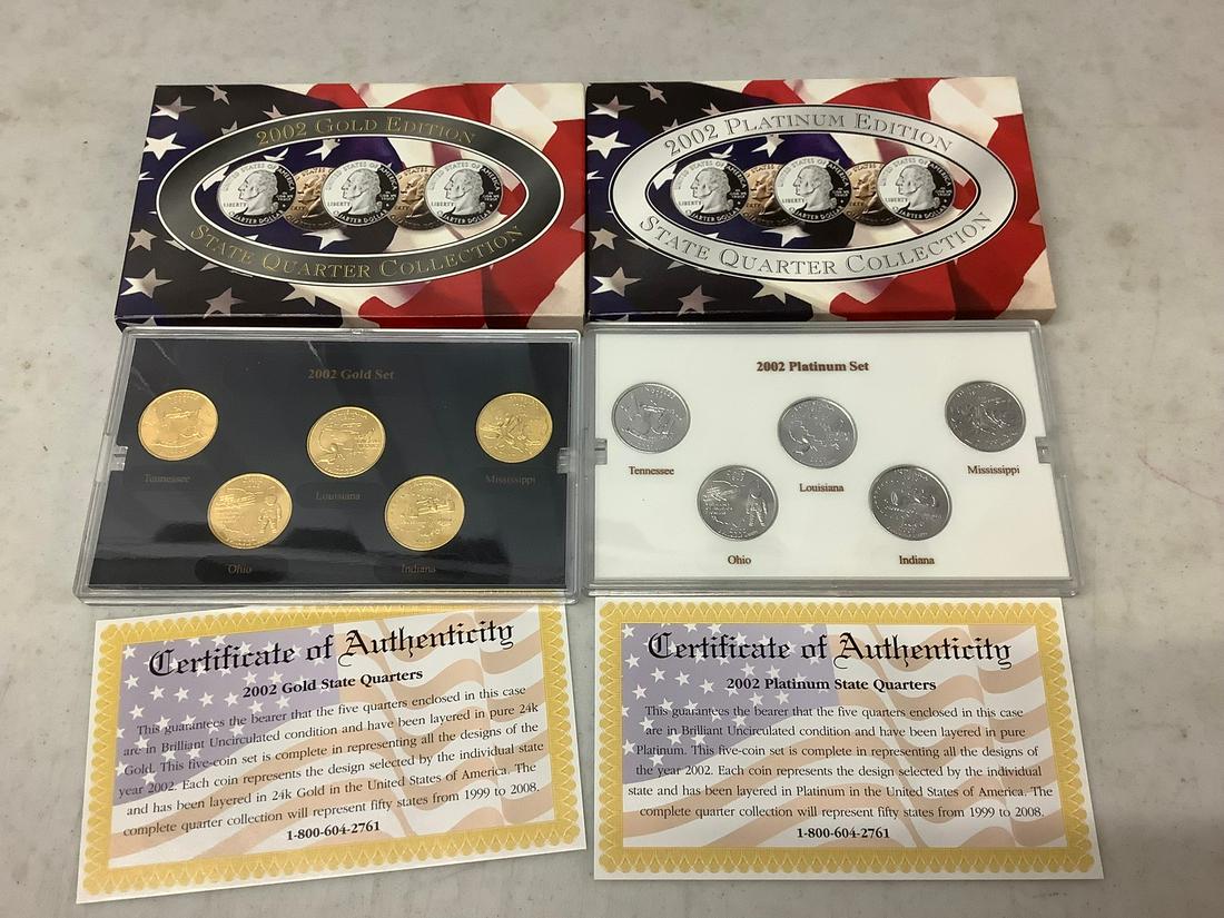 2002 gold and platinum edition quarter sets: 2002 gold and platinum edition quarter sets