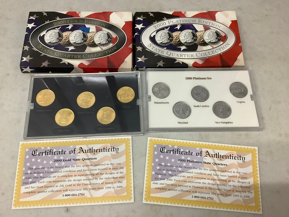 2000 platinum and gold edition quarter sets: 2000 platinum and gold edition quarter sets