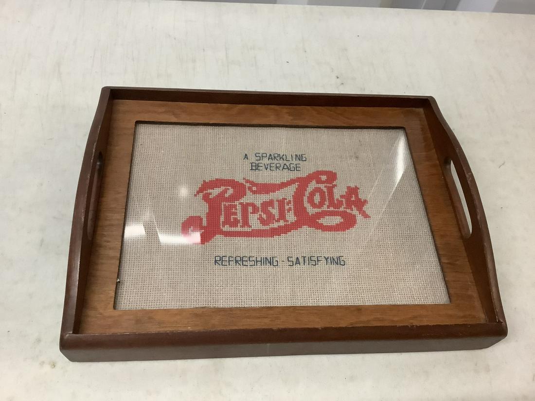 Pepsi Cola drink tray hand embroided 12.5x9.5 (1 of 1)