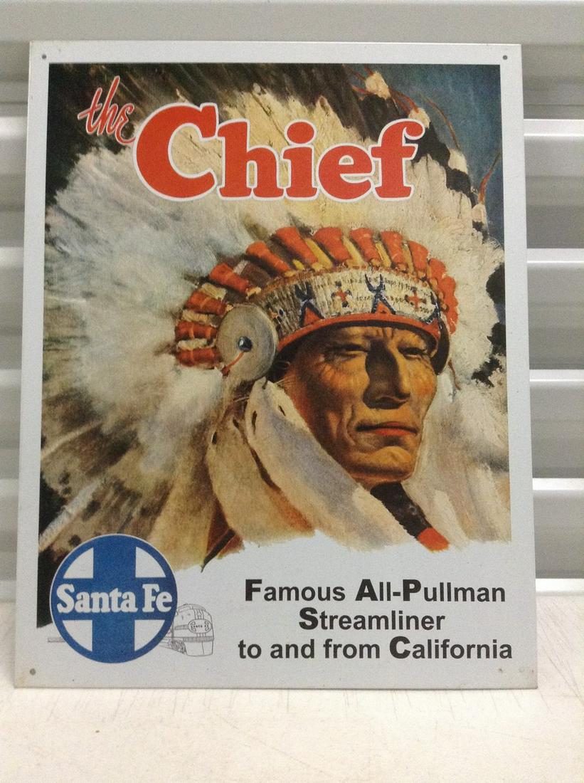 Metal Santa Fe Railroad Sign 12.5"x16" (1 of 1)