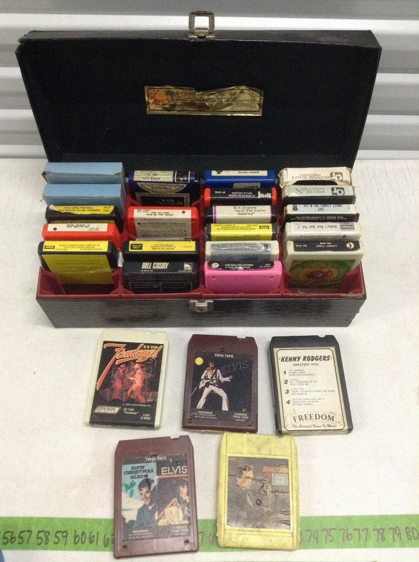 Large lot of 8 Track Tapes with Carry Case - Rolling (1 of 1)