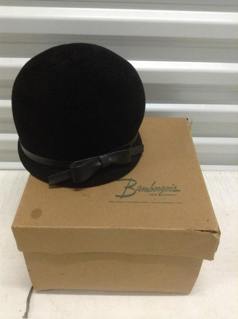 Genuine Velour Vintage Hat with Bamberger's hat box (1 of 1)