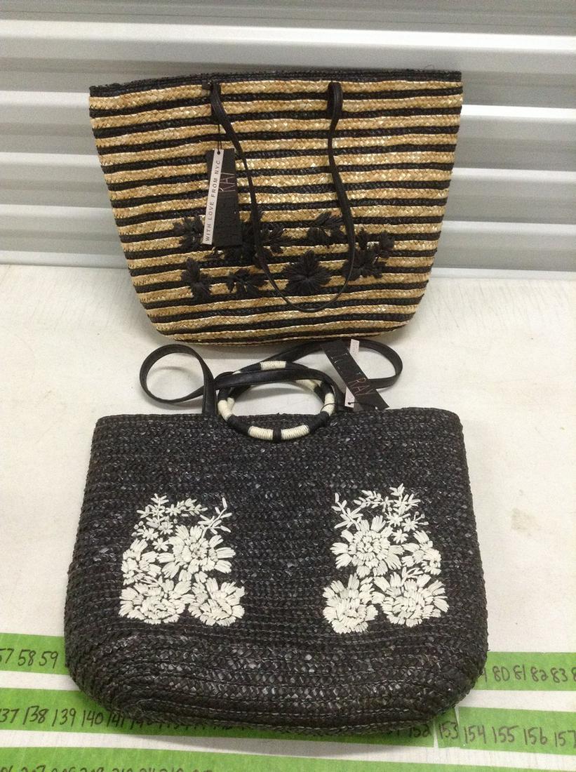 New With Tags Violet Ray NYC Straw Bags: New With Tags Violet Ray NYC Straw Bags
