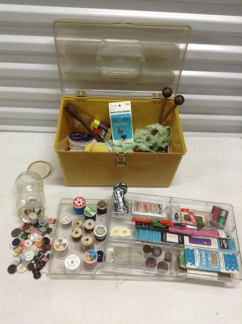Large Vintage Sewing Box full of Buttons, Thimbles and (1 of 1)