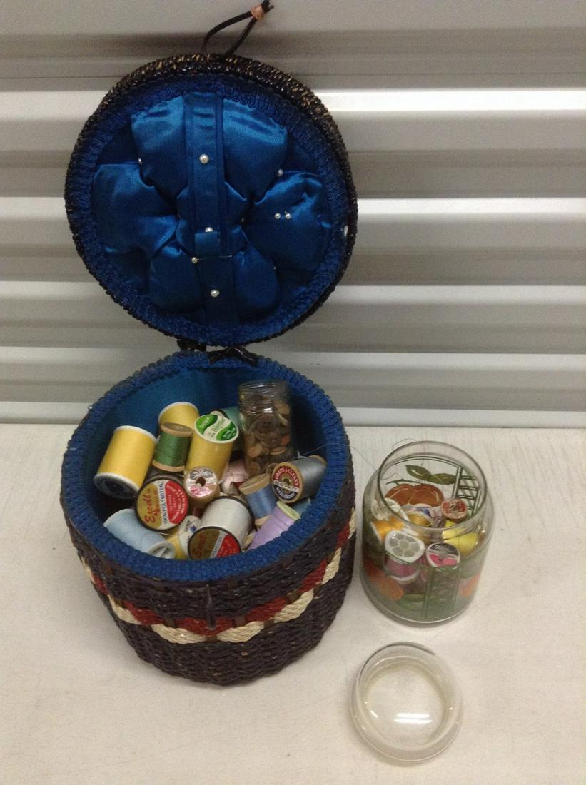 Sewing Box full of Vintage Buttons, Thread and more (1 of 1)