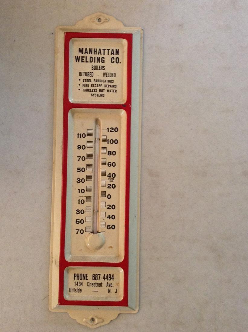 Manhattan Welding Co Vintage Thermometer 13" long (1 of 1)