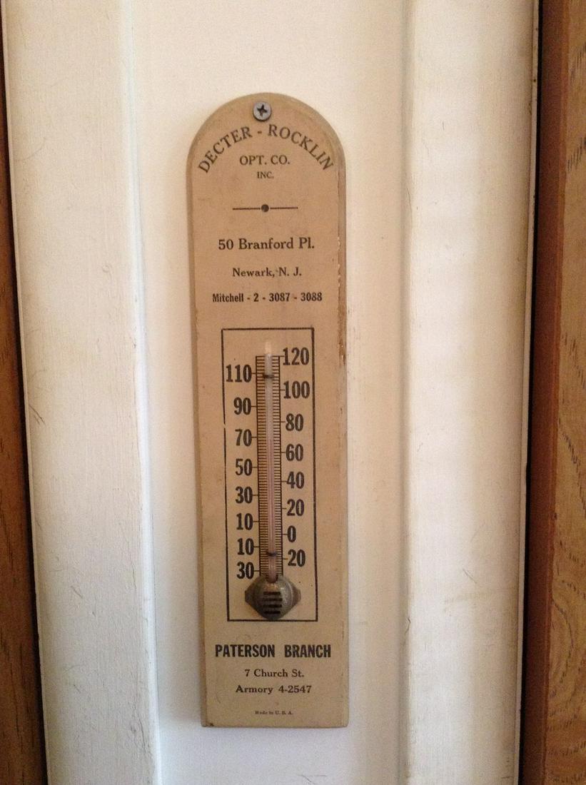 Dexter-Rocklin Opt. Co Vintage Thermometer 12" long (1 of 1)