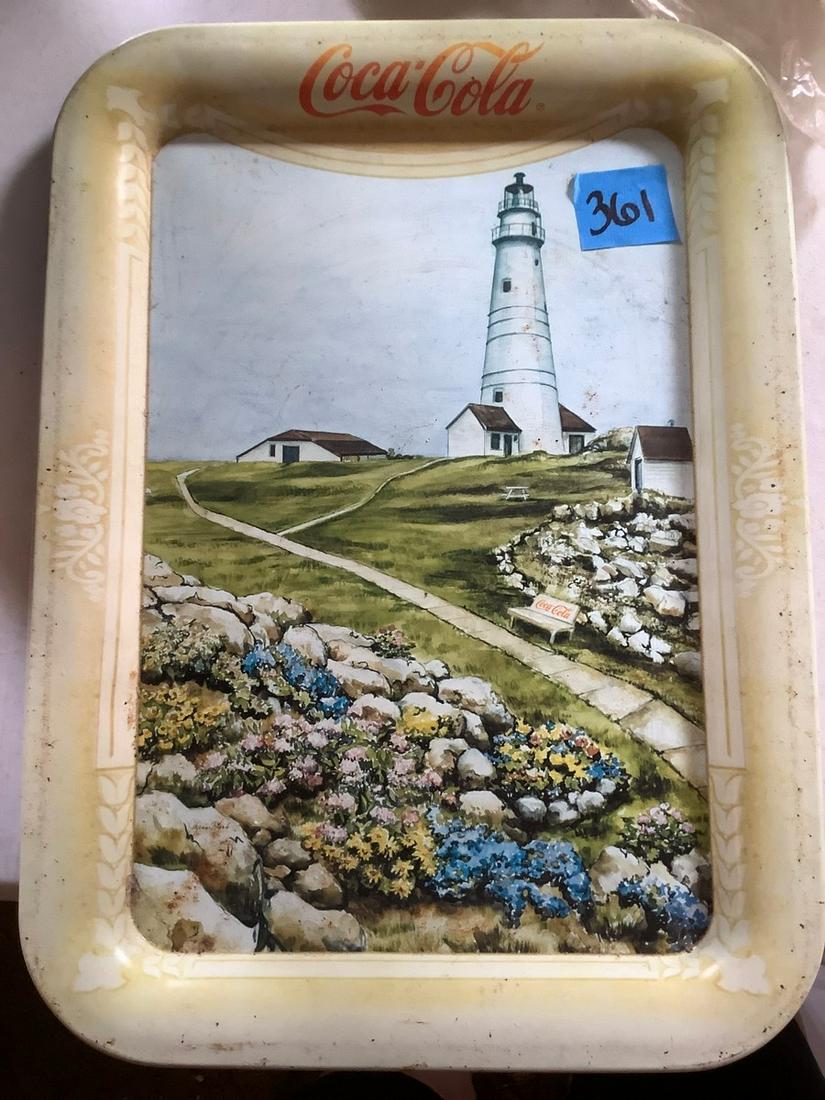 Coca Cola "Boston Lighthouse" Tray: 13 x 18