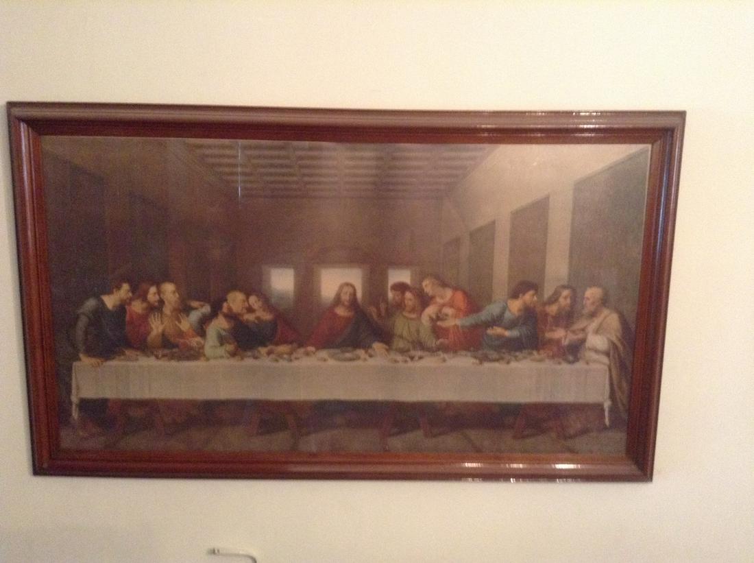 Early Last Supper Print Signed R. Stana 44"x25" (1 of 1)