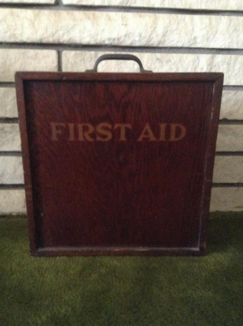 Early Wood First Aid Box with sliding lid (1 of 1)