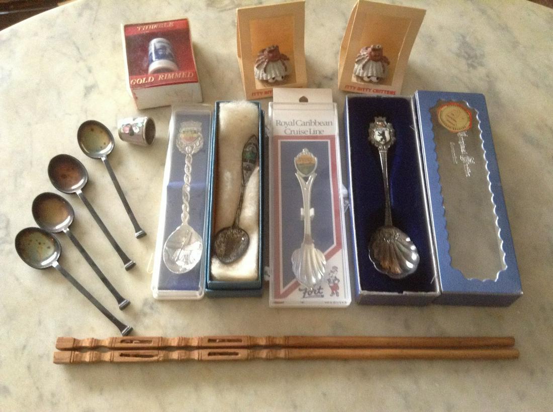 Large lot of Thimbles, Souvenir Spoons and more: Large lot of Thimbles, Souvenir Spoons and more
