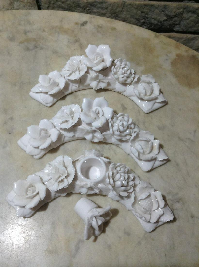 Set of Three Porcelain Flowers with perfume holder? (1 of 1)