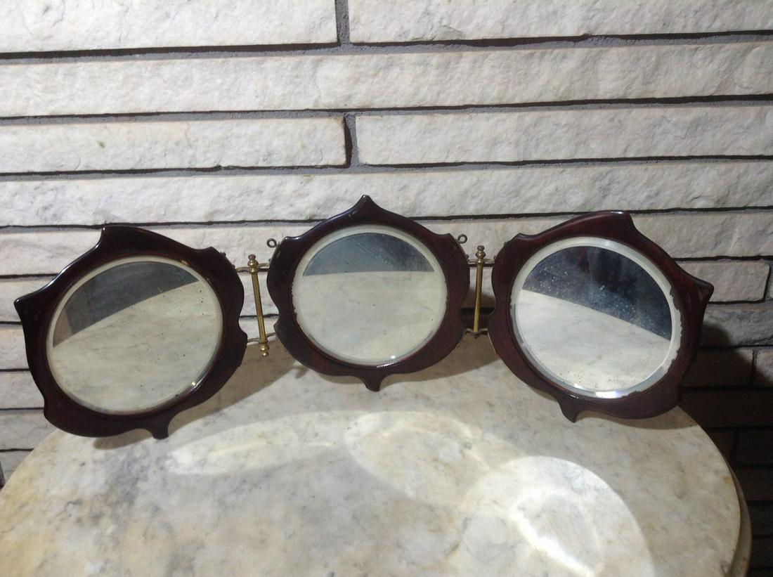 Antique Mahogany Folding Dresser Mirror 26"x9" (1 of 1)