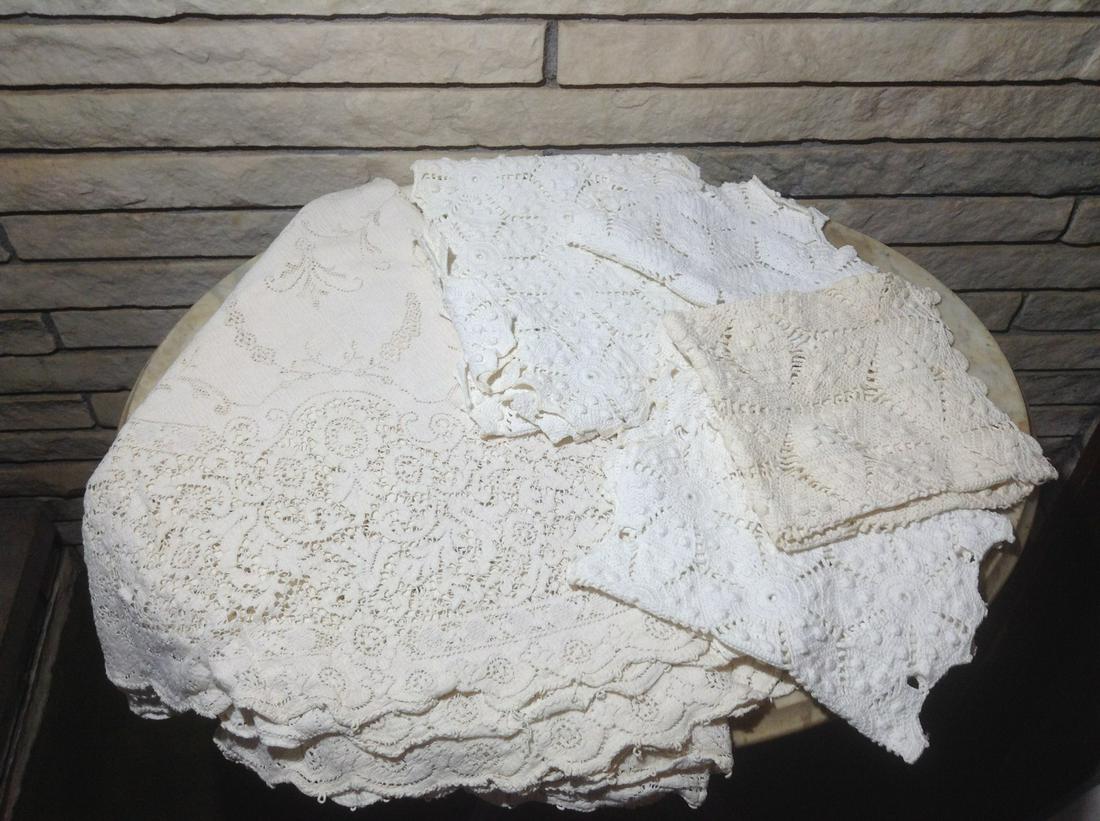Early Crochet items and Round Tablecloth  70" (1 of 1)