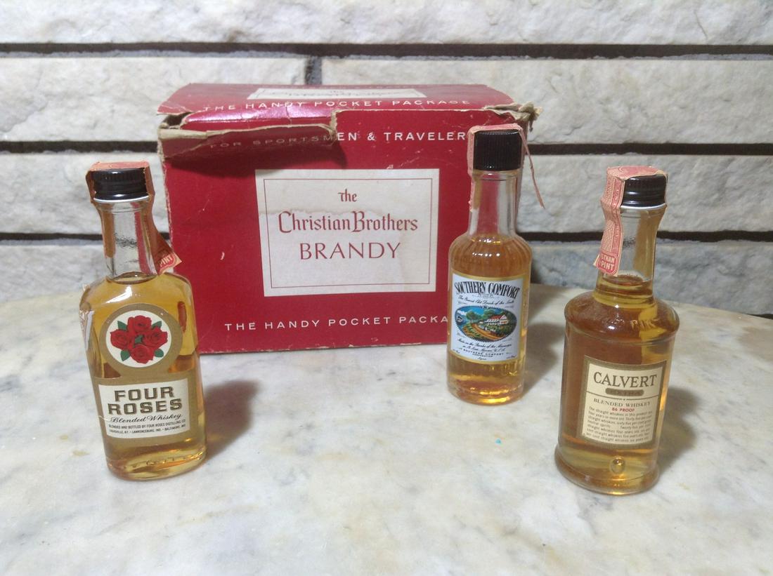 Unbroken Tax Stamp 1/10 pint bottles of Four Roses,: Any contents in bottle is Free; You are bidding on the bottle & unbroken tax stamp