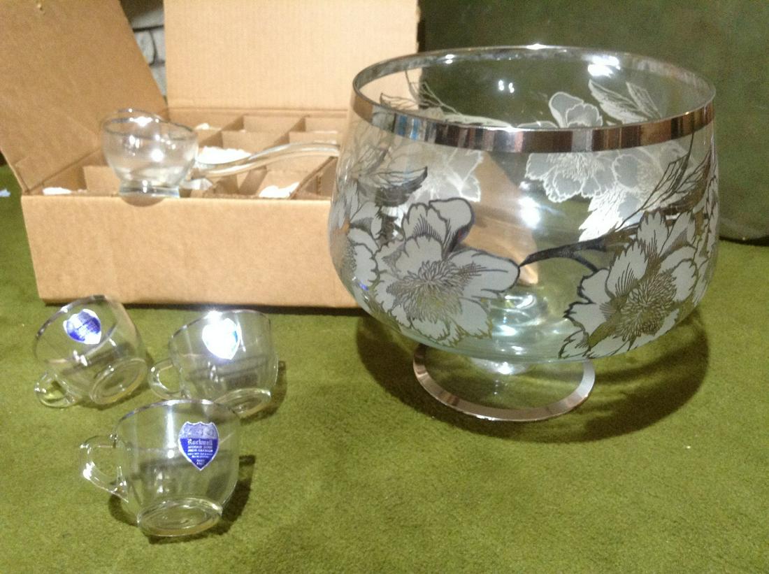 Rockwell Sterling Silver Rimmed & Overlay Floral Punch (1 of 1)