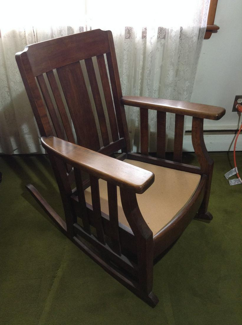 Early Wood Mission Style Rocking Chair: Early Wood Mission Style Rocking Chair