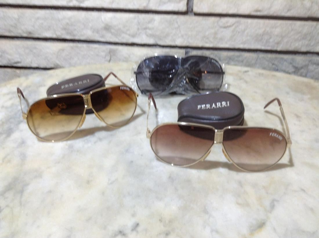 Three Pair of Ferarri Aviators foldable into travel: Three Pair of Ferarri Aviators foldable into travel case