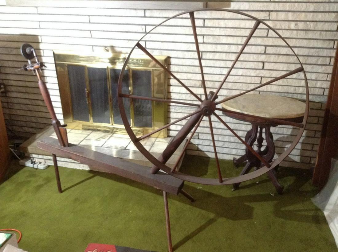 Antique Wool Wheel 86"x59.5" (1 of 1)