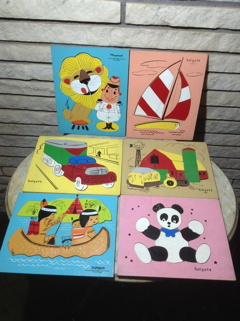 Vintage Playskool & Holgate Wooden Puzzles: Vintage Playskool & Holgate Wooden Puzzles