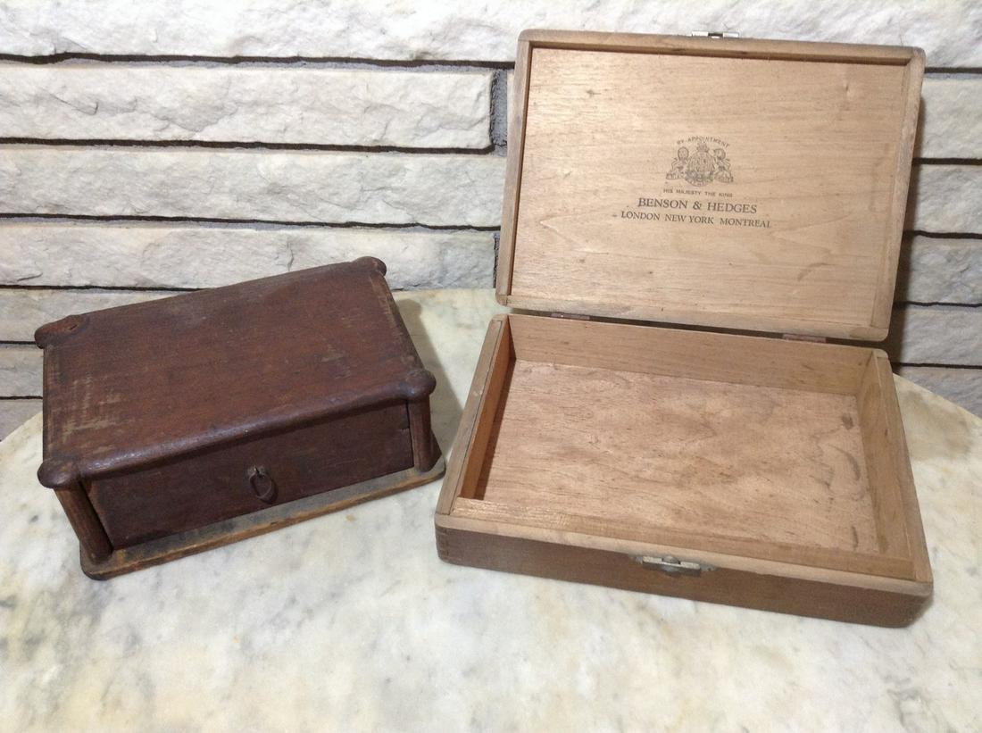 Two Early Wood Boxes - one Cigar box (1 of 1)