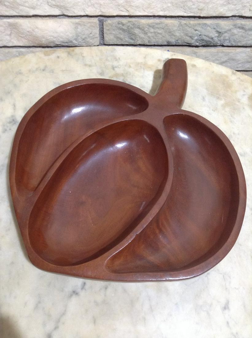 Mid Century Modern Teak Wood Serving Tray 14" (1 of 1)