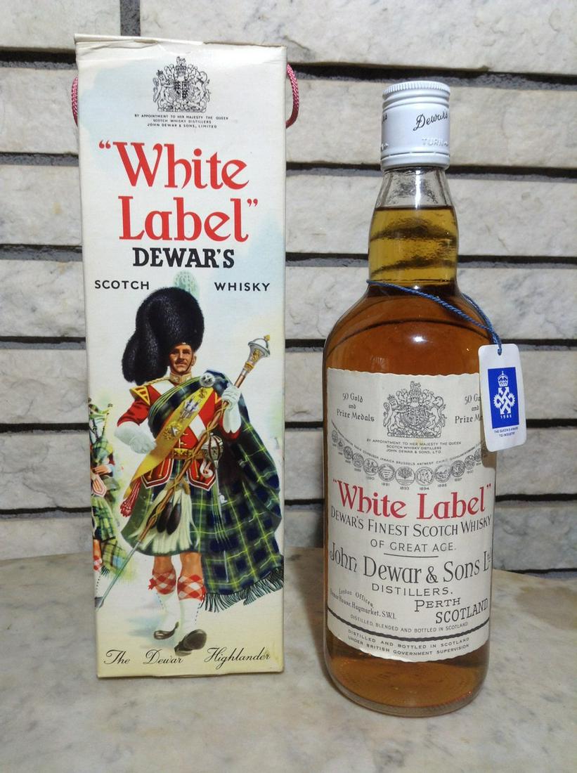 John Dewar & Sons White Label Scotch Sealed with the: Any contents in bottle is Free; You are bidding on the bottle & unbroken tax stamp