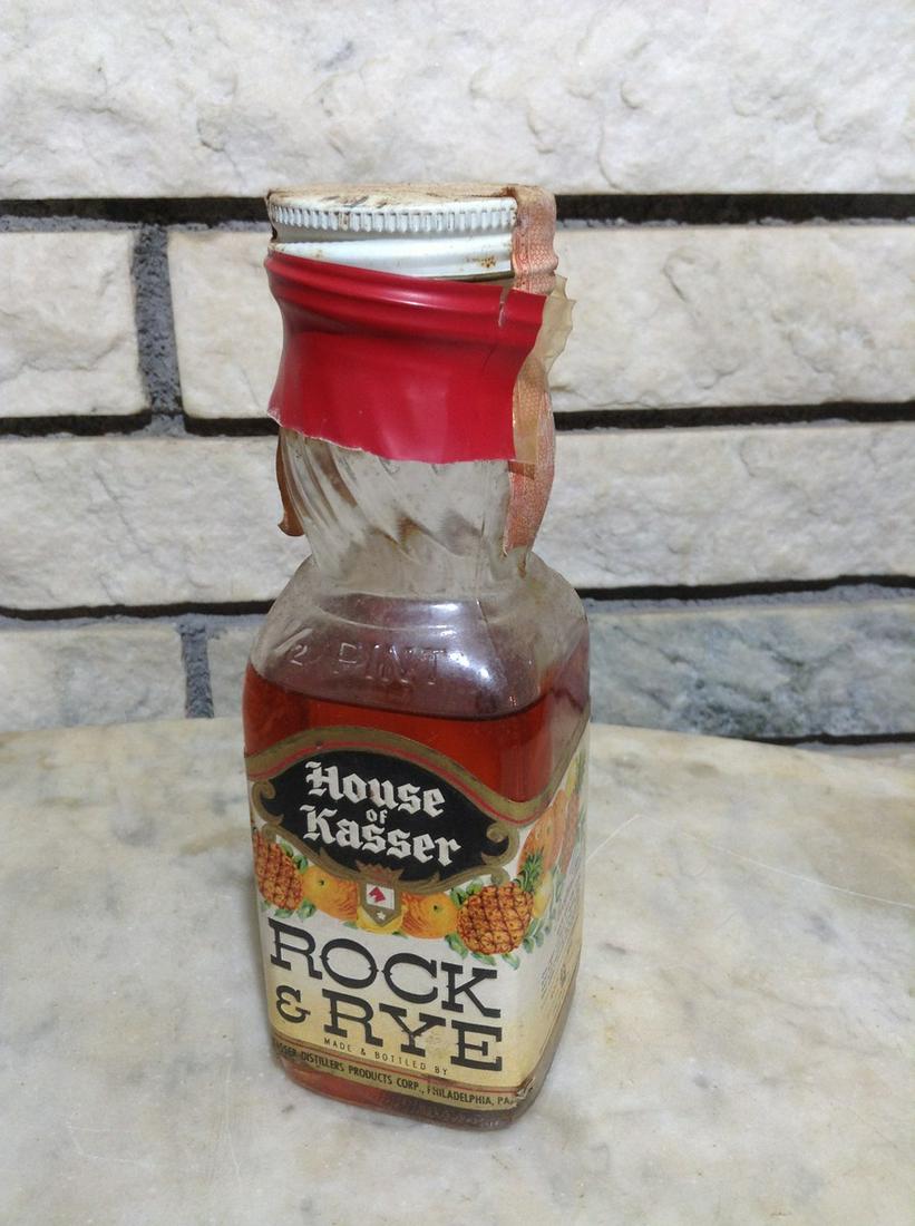 Unbroken Tax Stamp House of Kasser Rock & Rye 1/2 Pint: Any contents in bottle is Free; You are bidding on the bottle & unbroken tax stamp