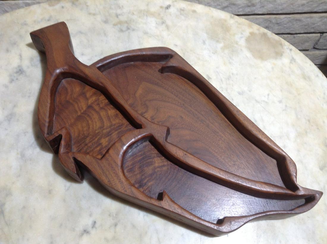 Mid Century Modern Teak Serving Tray 18" (1 of 1)