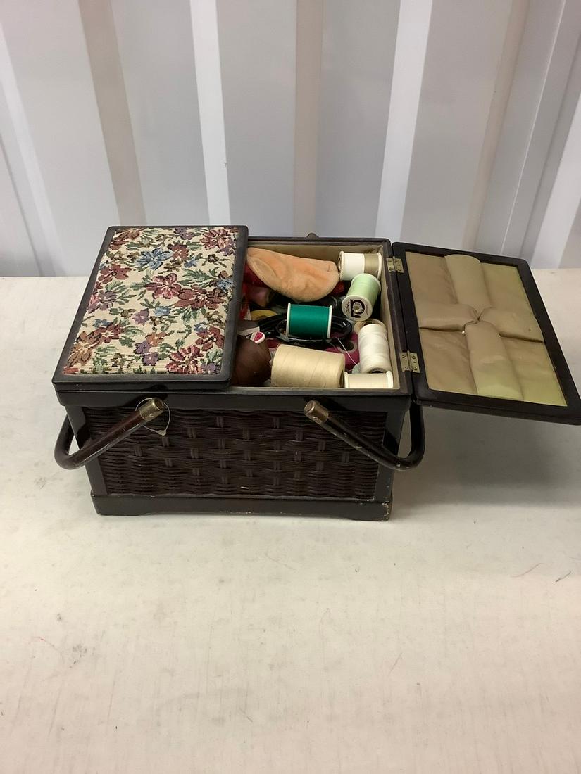 lot of sewing supplies in basket (1 of 1)