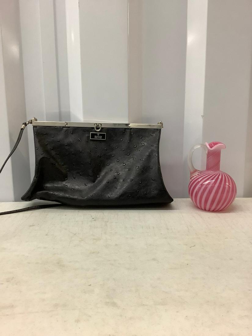 Gucci Purse and Pink Pitcher: Gucci Purse and Pink Pitcher
