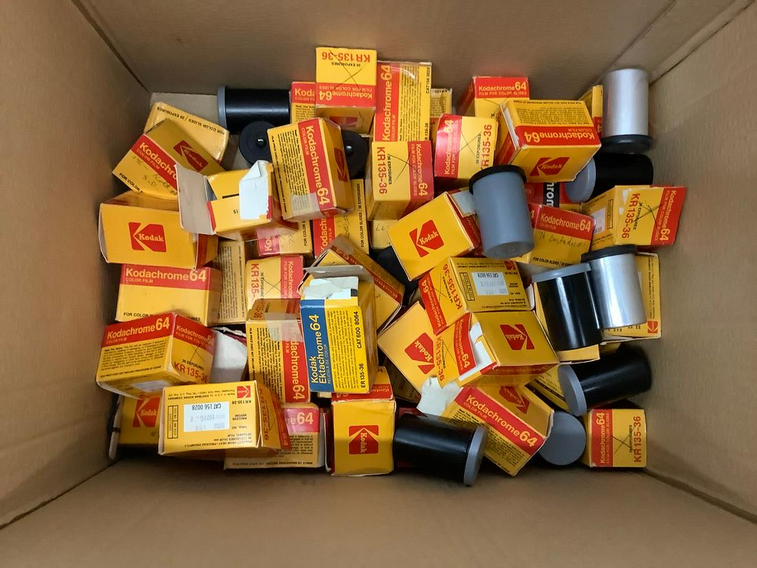 large lot of kodachrome slides and film containers: large lot of kodachrome slides and film containers